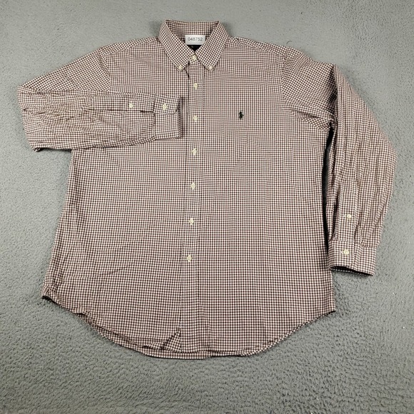 Ralph Lauren Other - Ralph Lauren Shirt Mens Large Brown Check Pony Casual Button Up Long Sleeve *